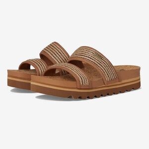 Reef Sandals Women's Cushion Vista Hi Chocolate Raffia 8.5 New NWOB
